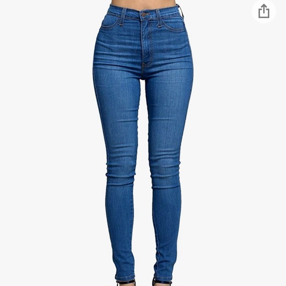 Vibrant blue high waist super stretch jean 1 24 - Picture 2 of 9